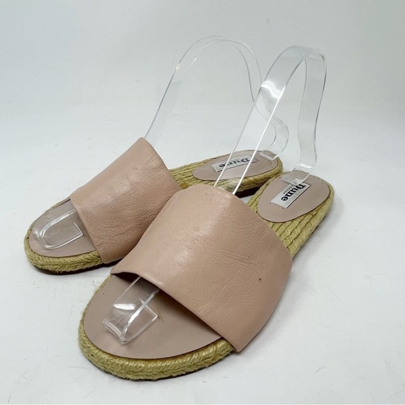 DUNE LONDON Women’s Nude/Light Pink Slip On Sandals Slides Espadrille 37 US 6 - Picture 1 of 9